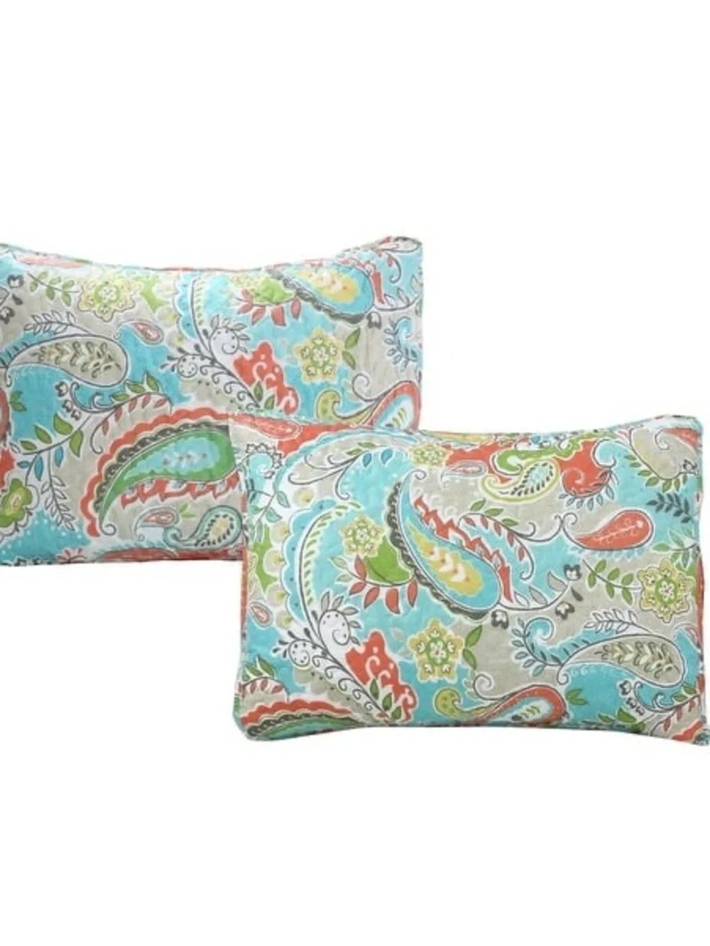 Paisley Floral 4-Piece Turquoise Blue Coral Microfiber Polyester Twin Daybed